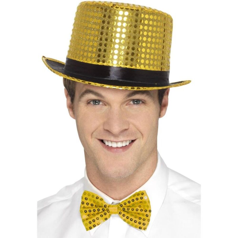 Smiffys Sequin Top Hat / Gold
